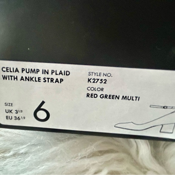 J Crew Red Plaid Pump Celia Tartan Block Heel Shoe w/ Ankle Strap Sz 6 - Picture 9 of 10